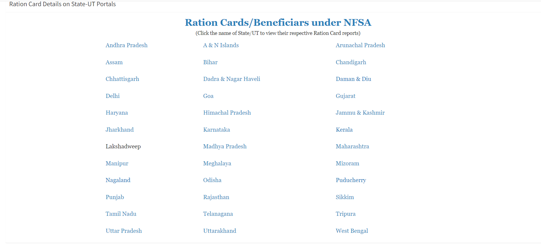 ration card aadhaar link state portal