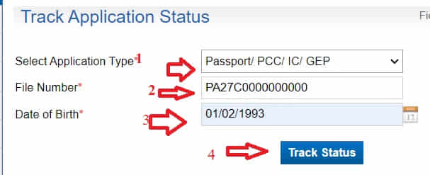 Passport Status Track