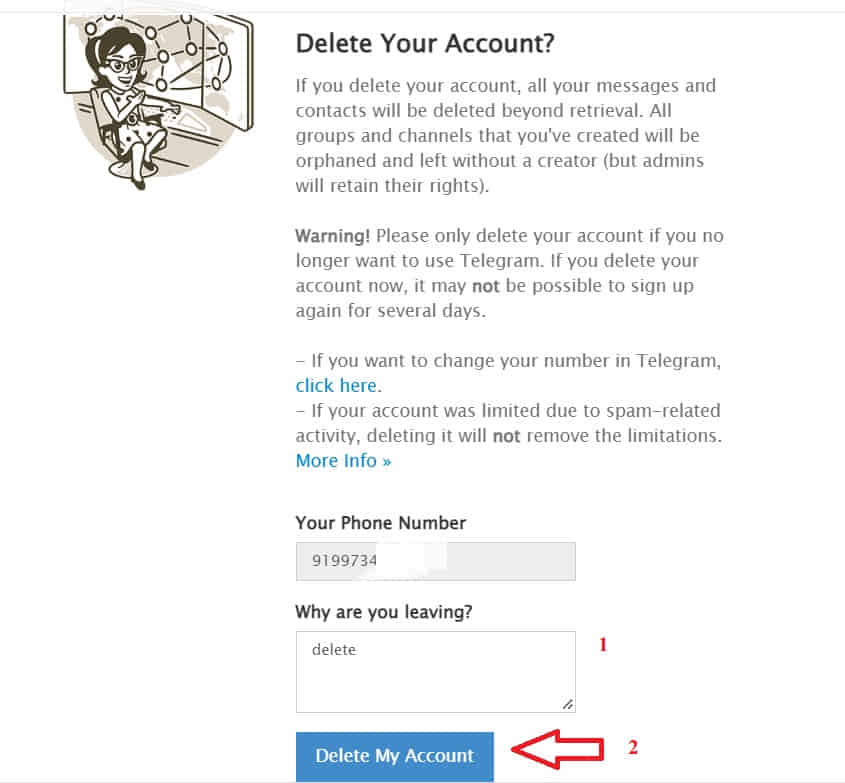 Telegram Account Delete Process