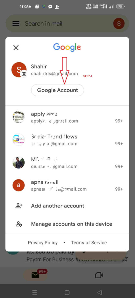 gmail account delete