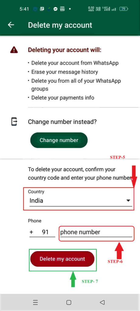 whatsapp account ko delete kaise kare