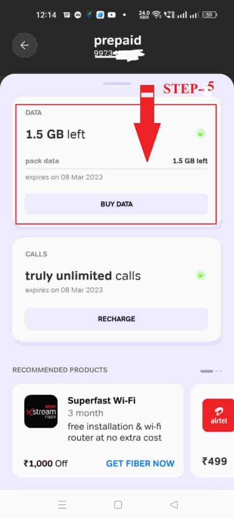 airtel ka data kaise check kare app se