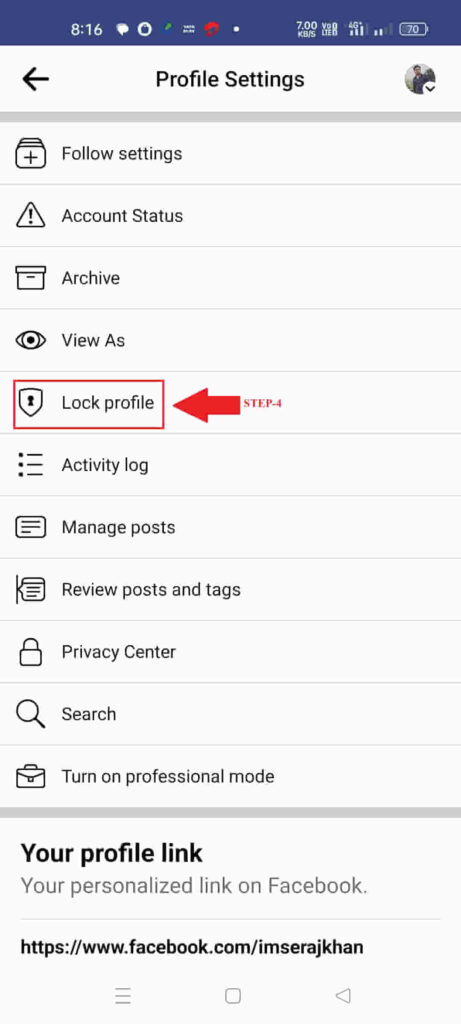 facebook profile ko lock kaise kare