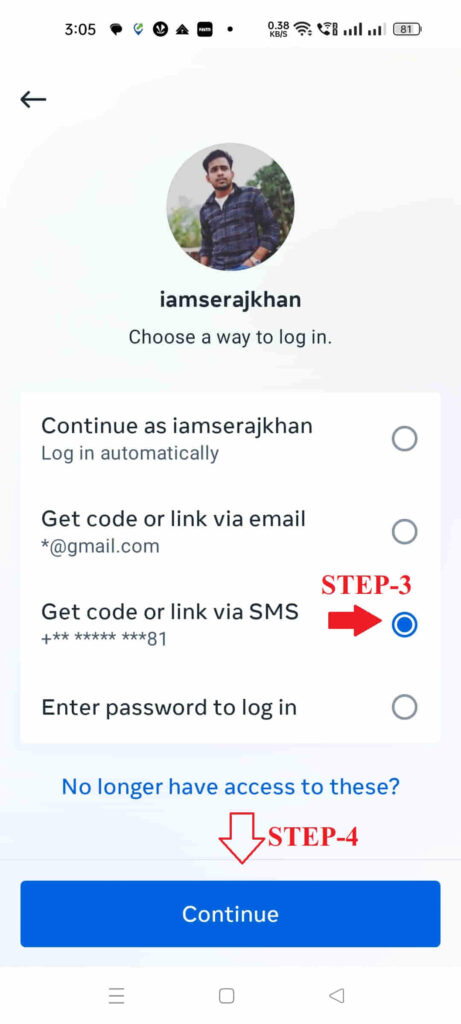 instagram password reset