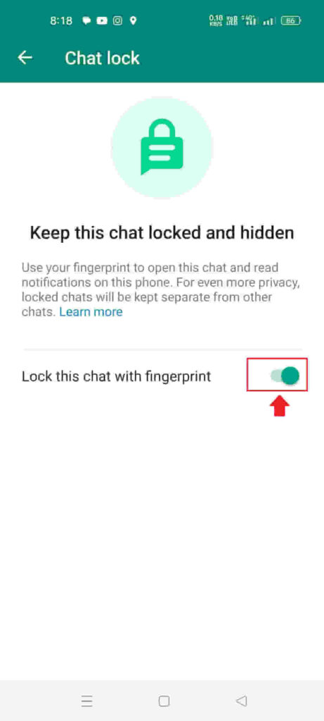 whatsapp me chat lock kaise kare