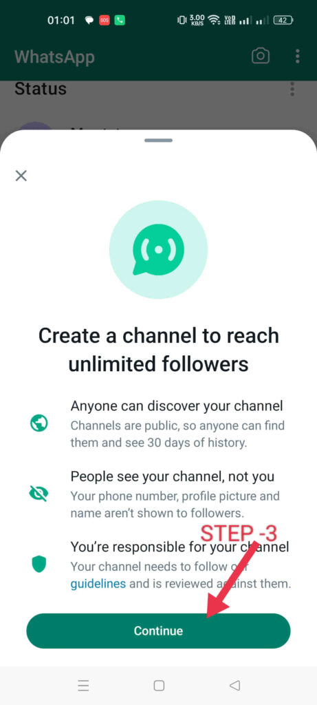 how to create whatsapp channel