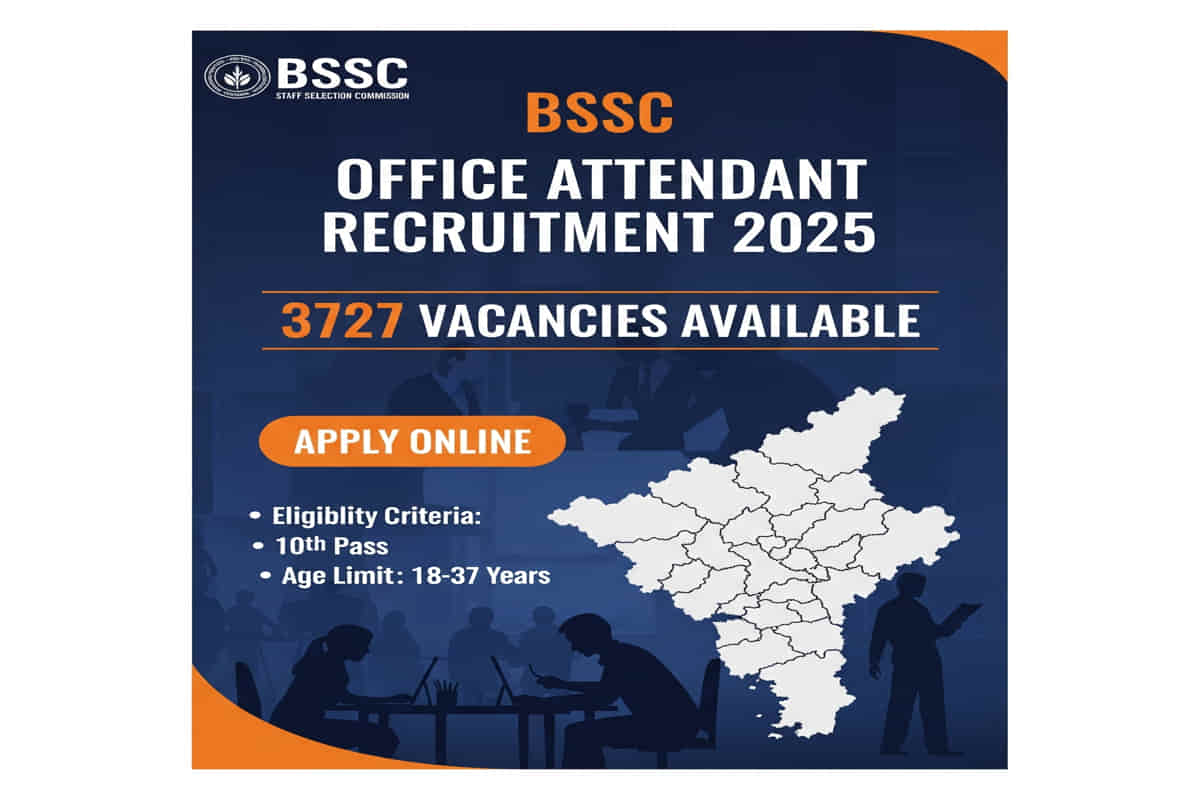 BSSC कार्यालय परिचारी भर्ती 2025 – 3727 पदों पर बंपर वैकेंसी