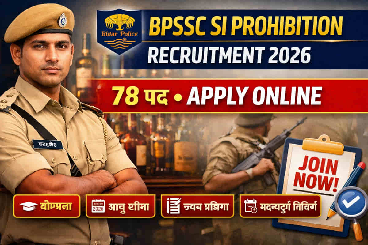 BPSSC Sub Inspector Prohibition Recruitment 2026