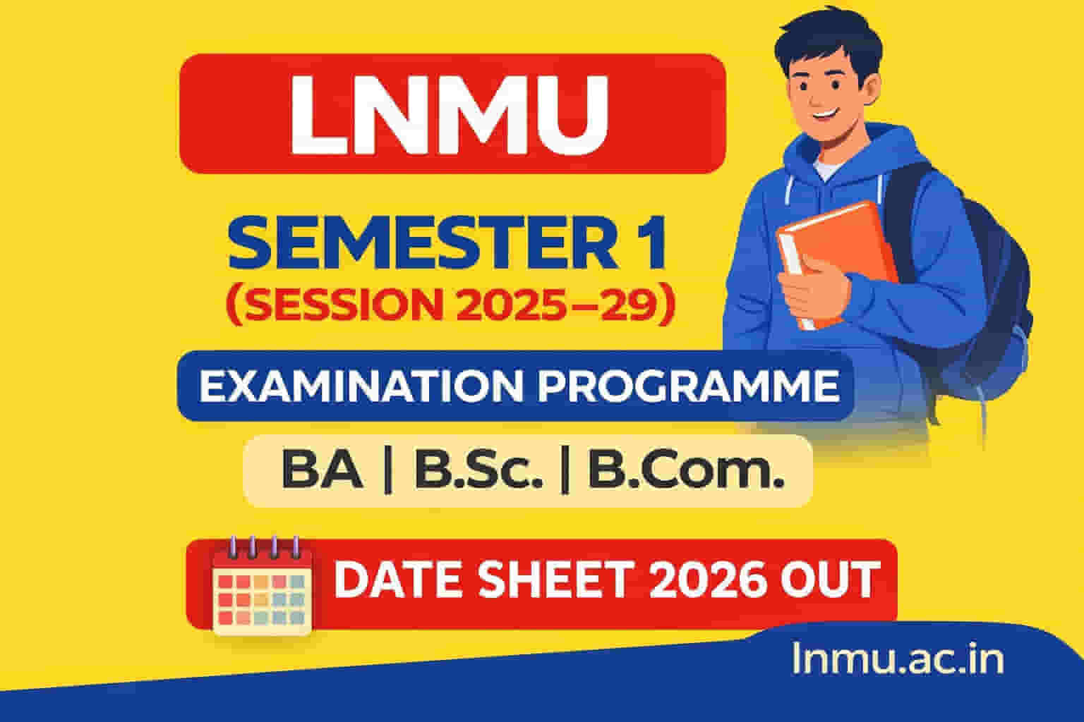 LNMU Semester 1 Exam Programme 2025-29