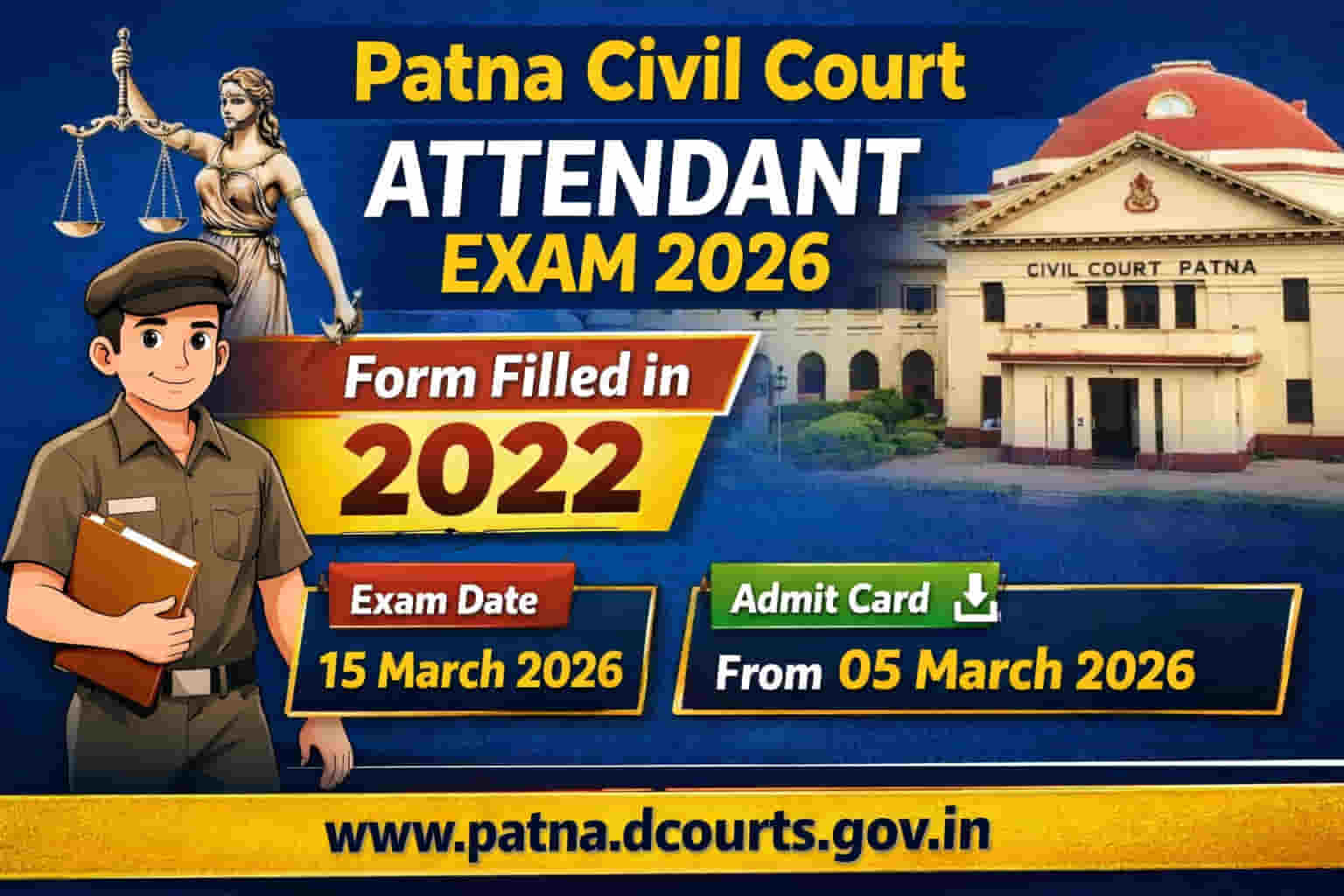 Patna Civil Court Attendant (Peon) Exam Date 2026 Out