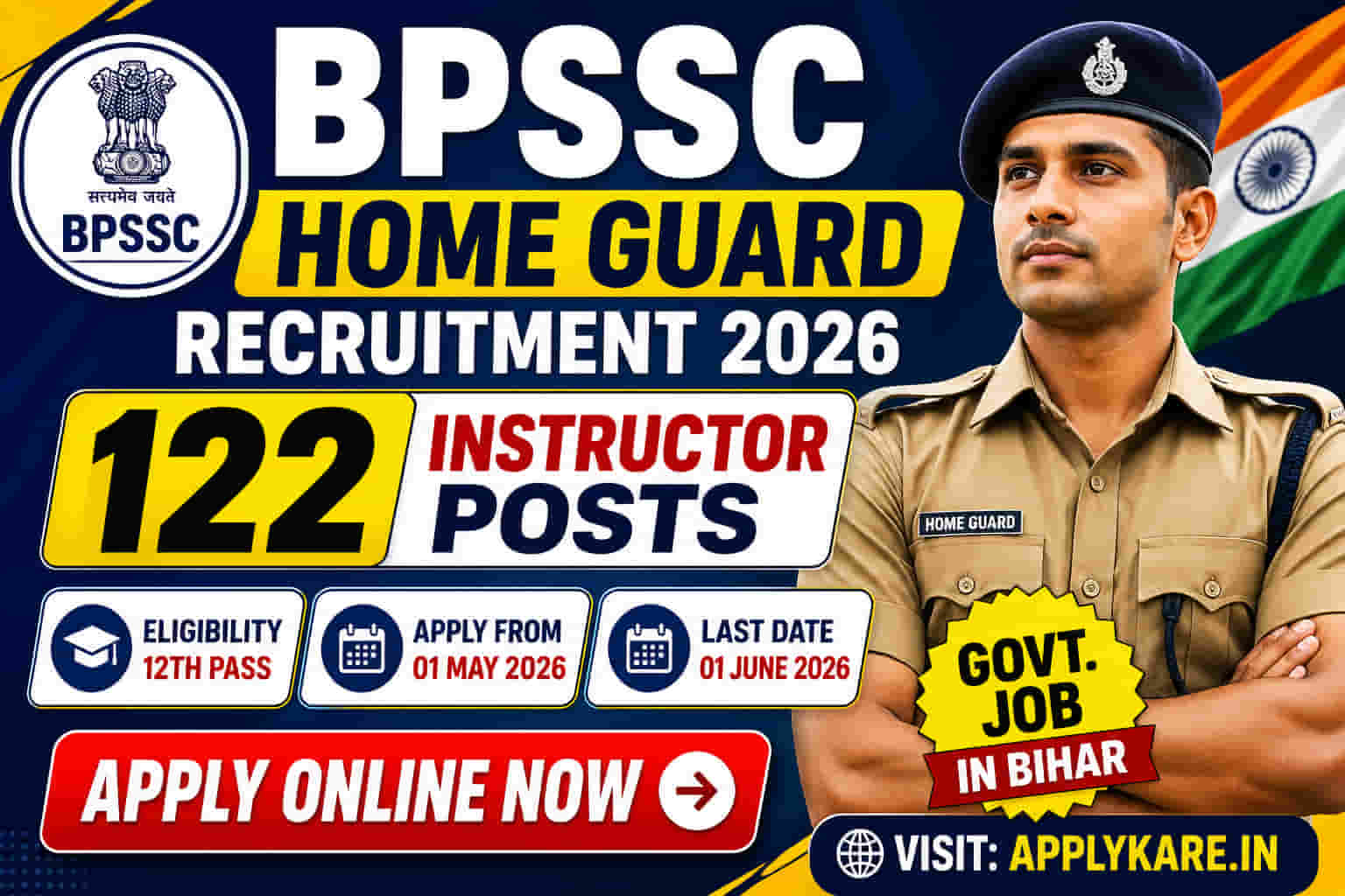 BPSSC Havildar Instructor Home Guard Recruitment 2026