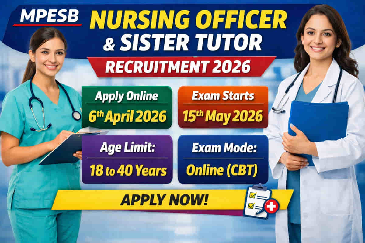 MPESB Nursing Officer & Sister Tutor Recruitment 2026