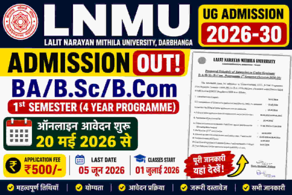 LNMU UG Admission 2026-30| BA BSc BCom 2nd Merit List Out - Apply Kare