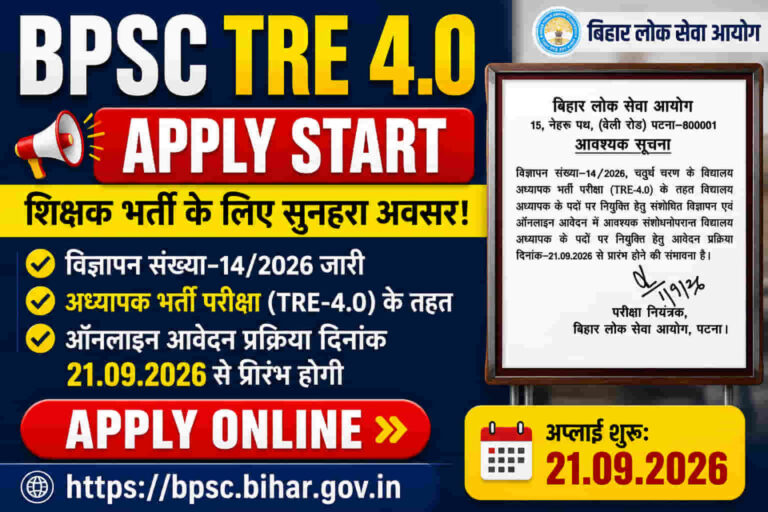 BPSC TRE 4.0 Recruitment 2026